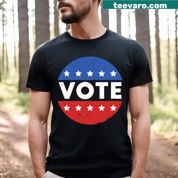 Vintage button design T-shirt for the 2024 election