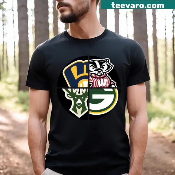 Wisconsin Sports Quad graphic T-shirt for sports fans