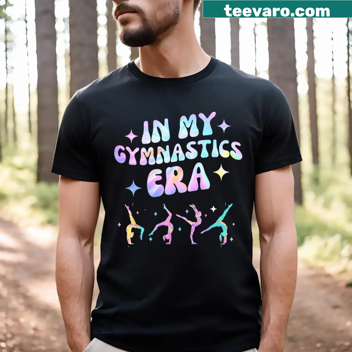 T-shirt for gymnasts with motivational gymnastics graphic — on a men's t-shirt