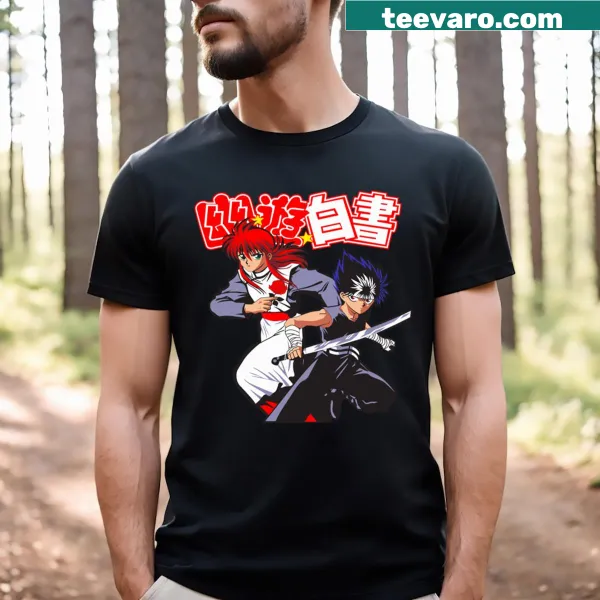 Anime fanart t-shirt featuring characters from Yu Yu Hakusho
