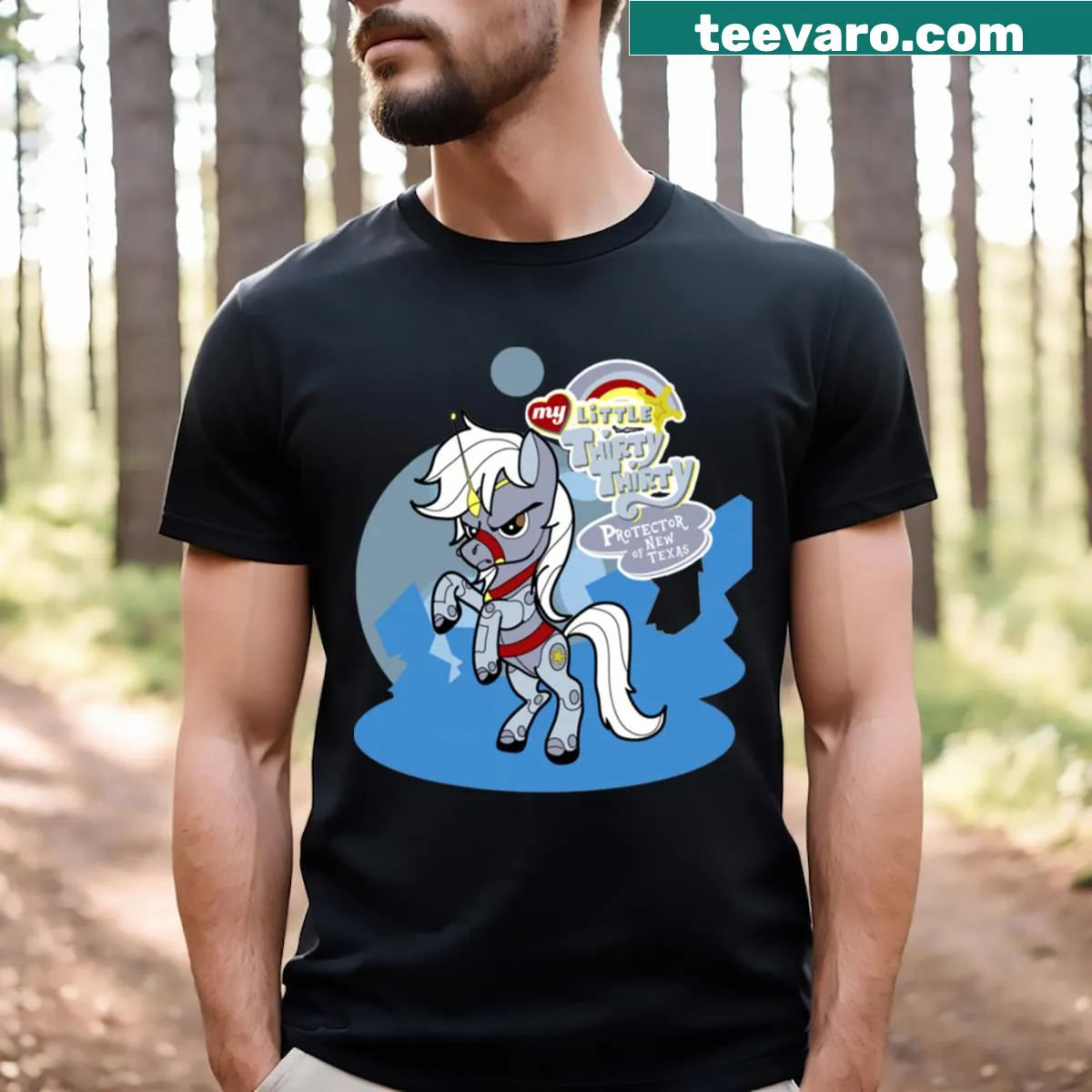 Artax illustration on a T-shirt celebrating loyalty and adventure. — on a men's t-shirt