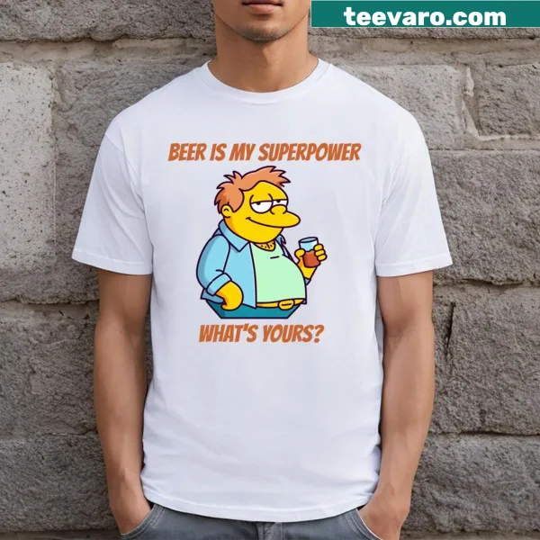 Vintage-style t-shirt featuring Barney Gumble's cartoon character