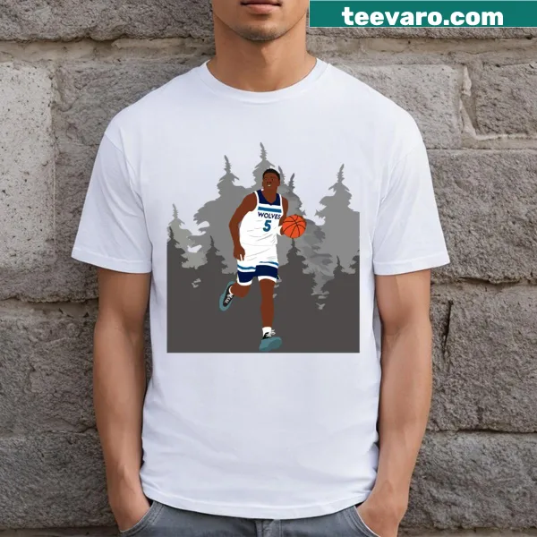 T-shirt featuring Anthony Edwards in action on the basketball court