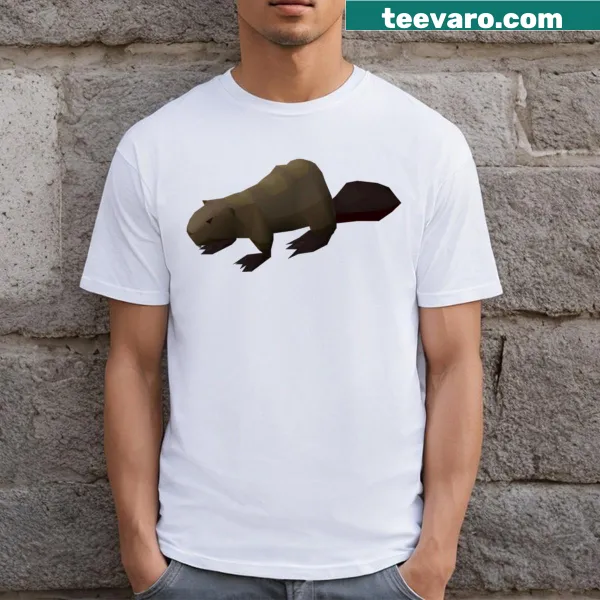 Cartoon beaver from Runescape on a playful t-shirt