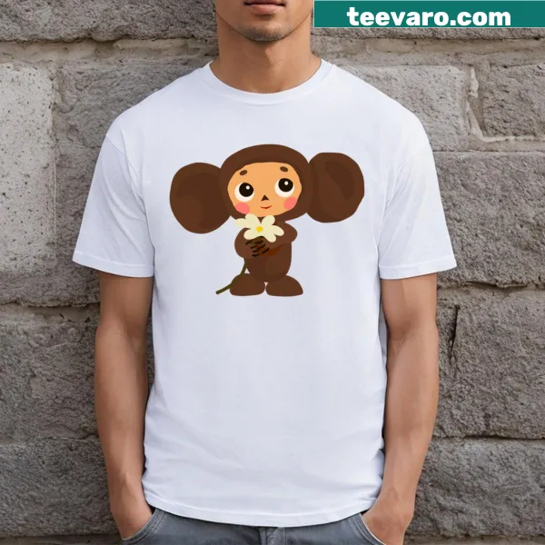 Cheburashka cartoon character printed on a T-shirt