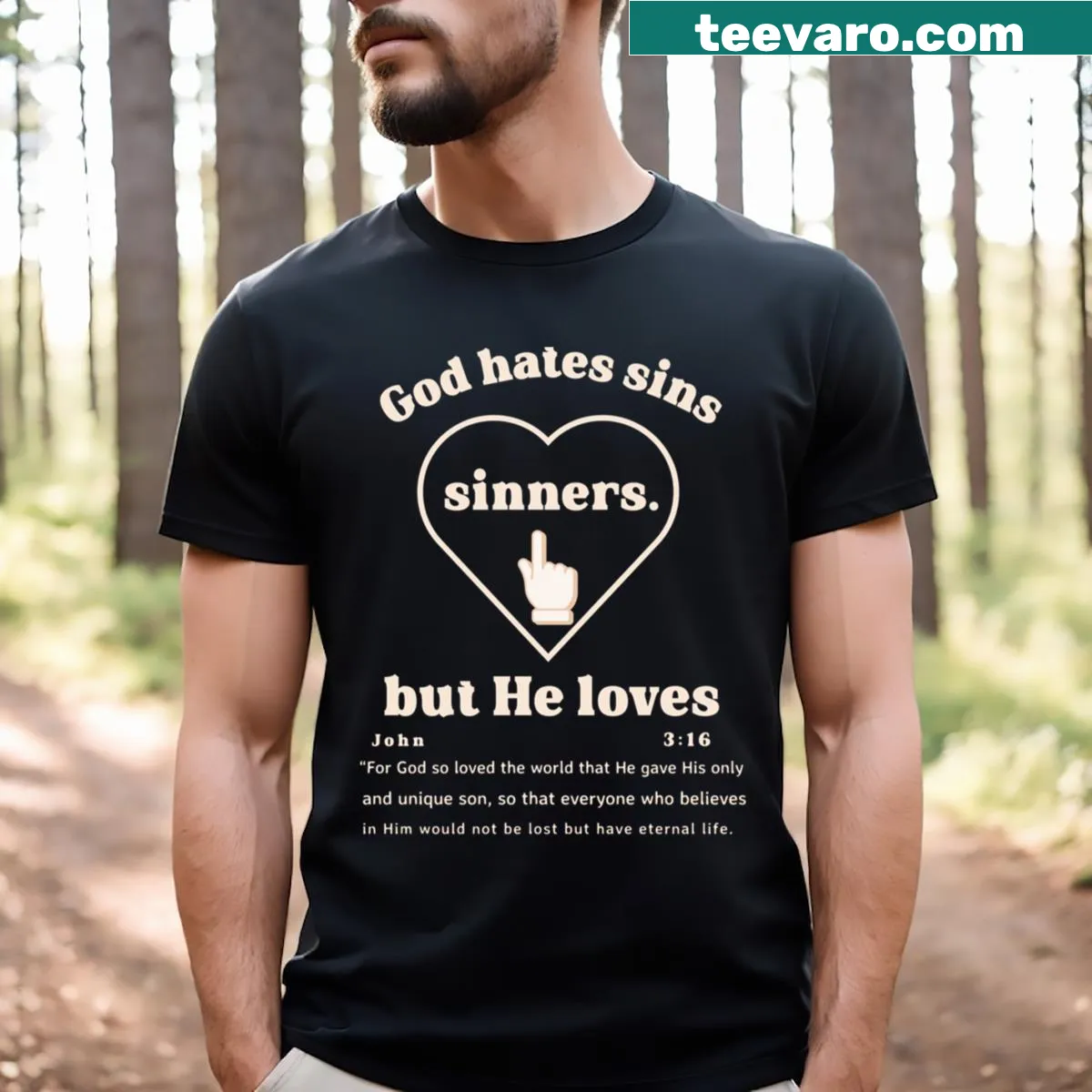 Shirt stating 'Jesus Is The TRUE Religion' in bold typography — on a men's t-shirt