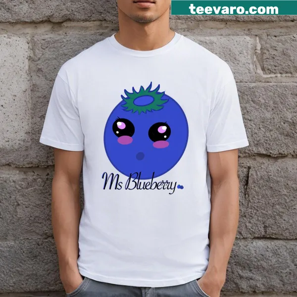 Illustrated Ms Blueberry T-shirt with a whimsical design