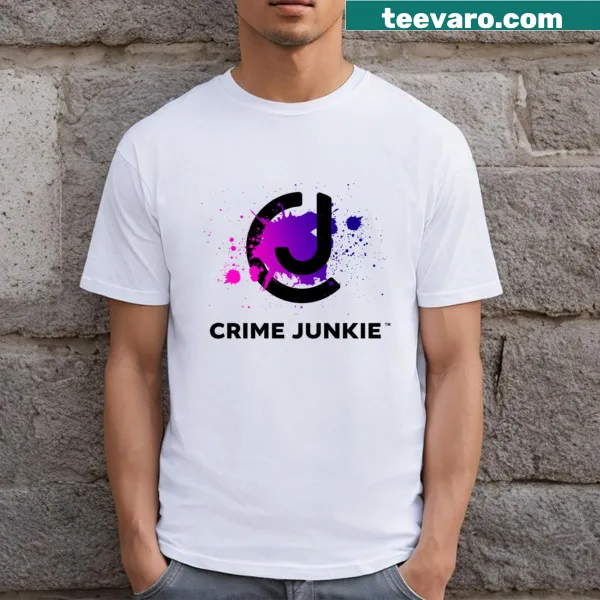 Crime Junkie logo T-shirt for true crime enthusiasts