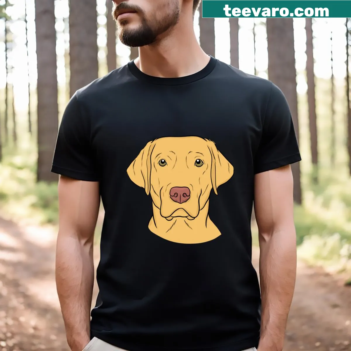 Charming graphic of a Dudley Lab, showcasing its playful nature. — on a men's t-shirt