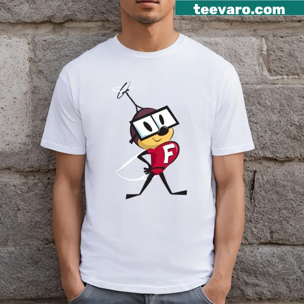 Cute cartoon t-shirt featuring a brave fly illustration