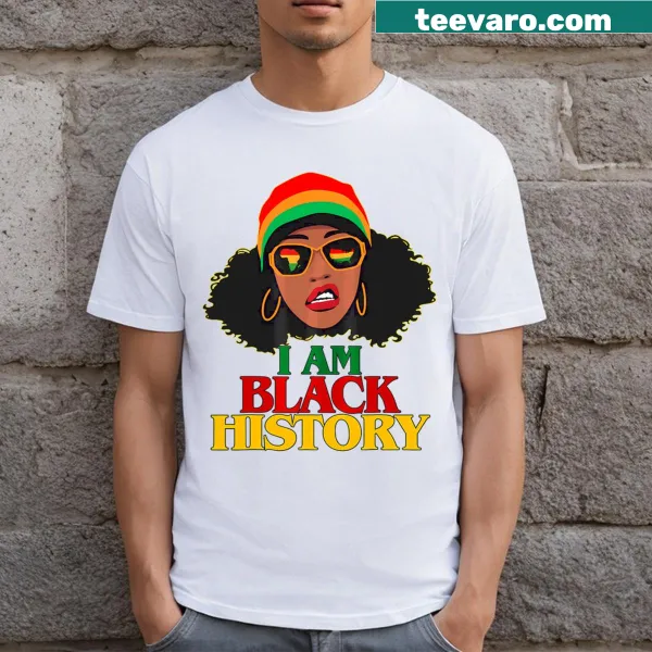 Bold typography celebrating Black History Month on a t-shirt