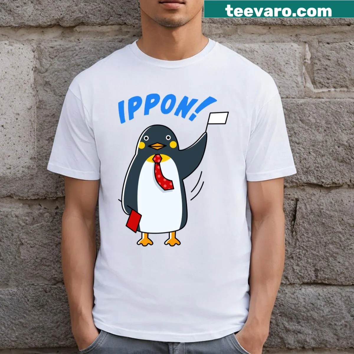 Fun Kendo-themed shirt featuring the word 'Ippon!' — on a men's t-shirt