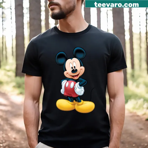 Illustration of Micky Mouse on a casual t-shirt