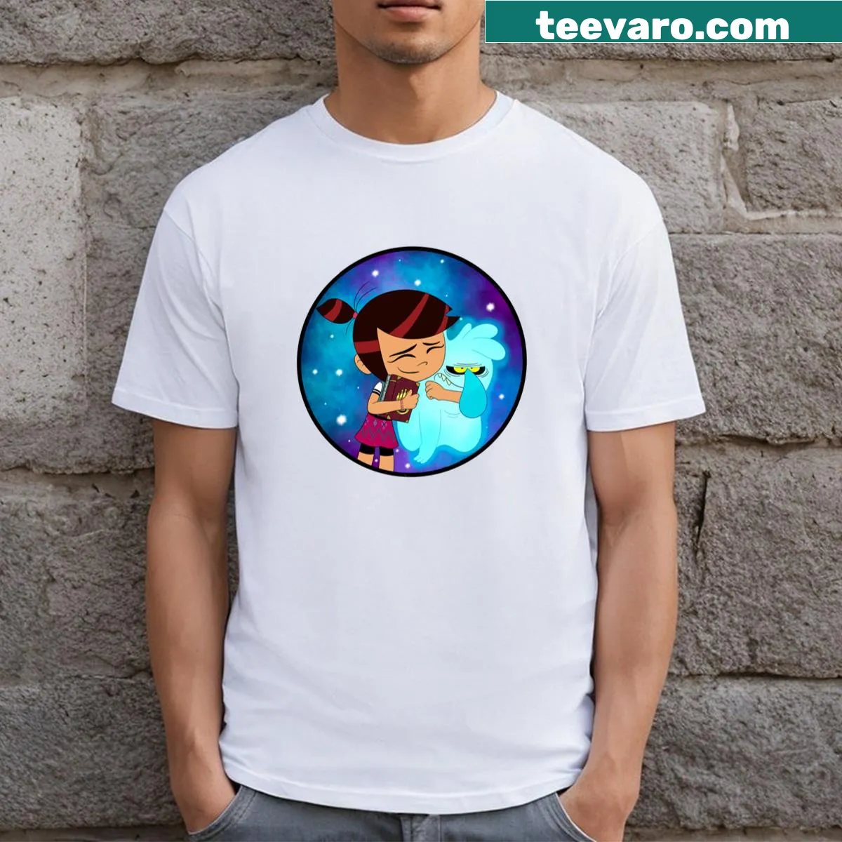 Illustrated design from The Ghost And Molly McGee on a T-shirt — on a men's t-shirt
