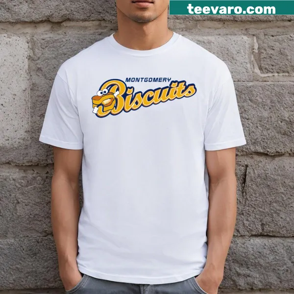 Montgomery Biscuits logo on a jersey-style T-shirt