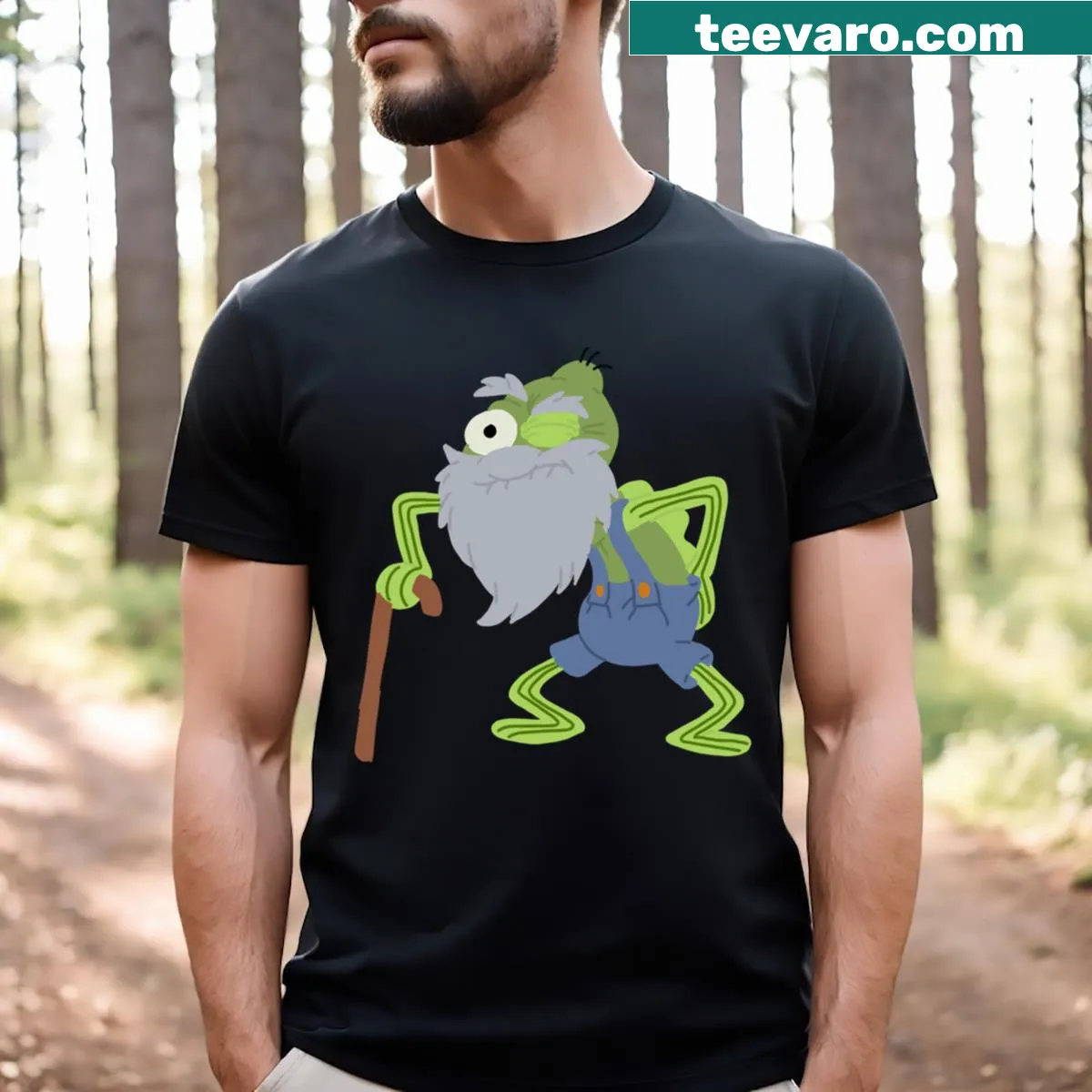T-shirt featuring the phrase 'Old Man Jenkins' in playful typography — on a men's t-shirt