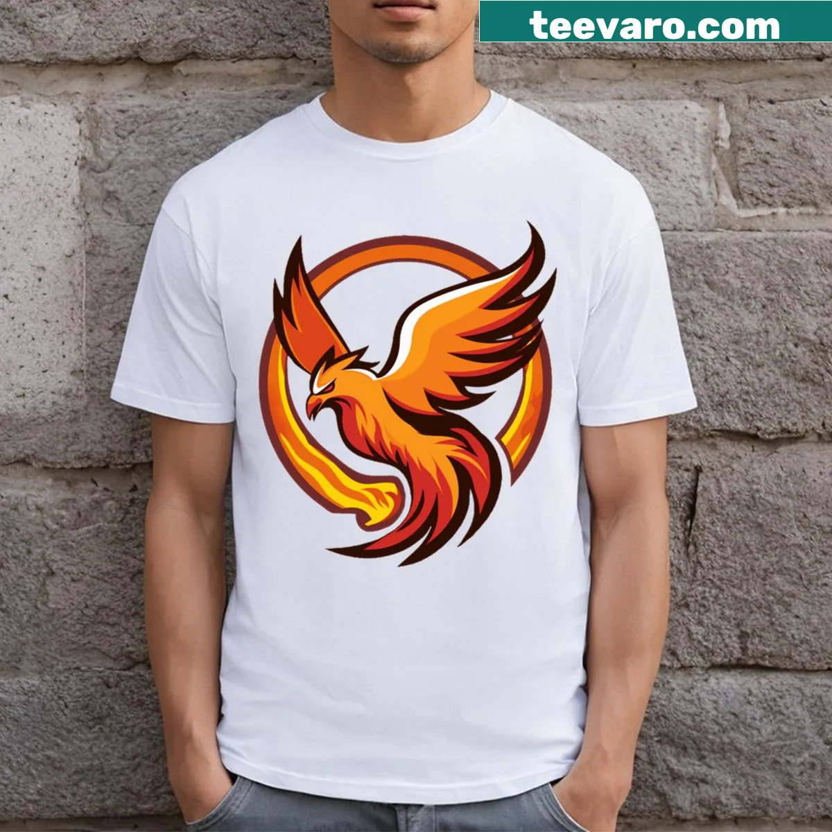 Phoenix Firebirds sports logo featured on a T-shirt. — on a men's t-shirt