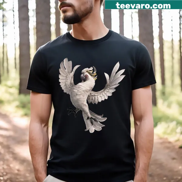 Colorful cartoon birds and Nigel graphic on a fun tee