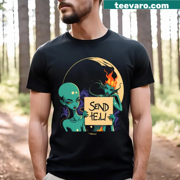Bold Send Hell t-shirt featuring edgy typography