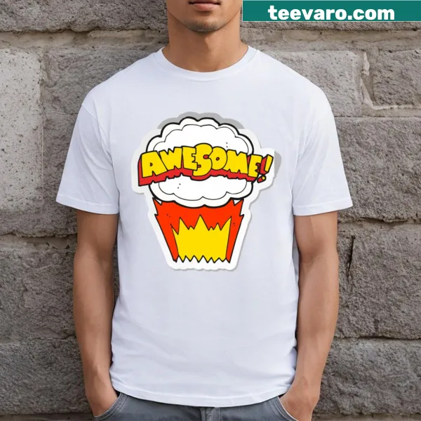 Fun cartoon sticker graphic t-shirt for creative individuals.