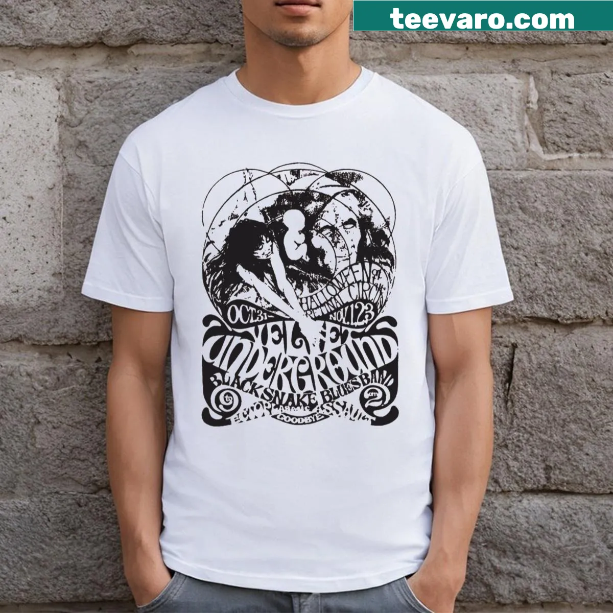 T-shirt featuring The Velvet Underground Band design — on a men's t-shirt