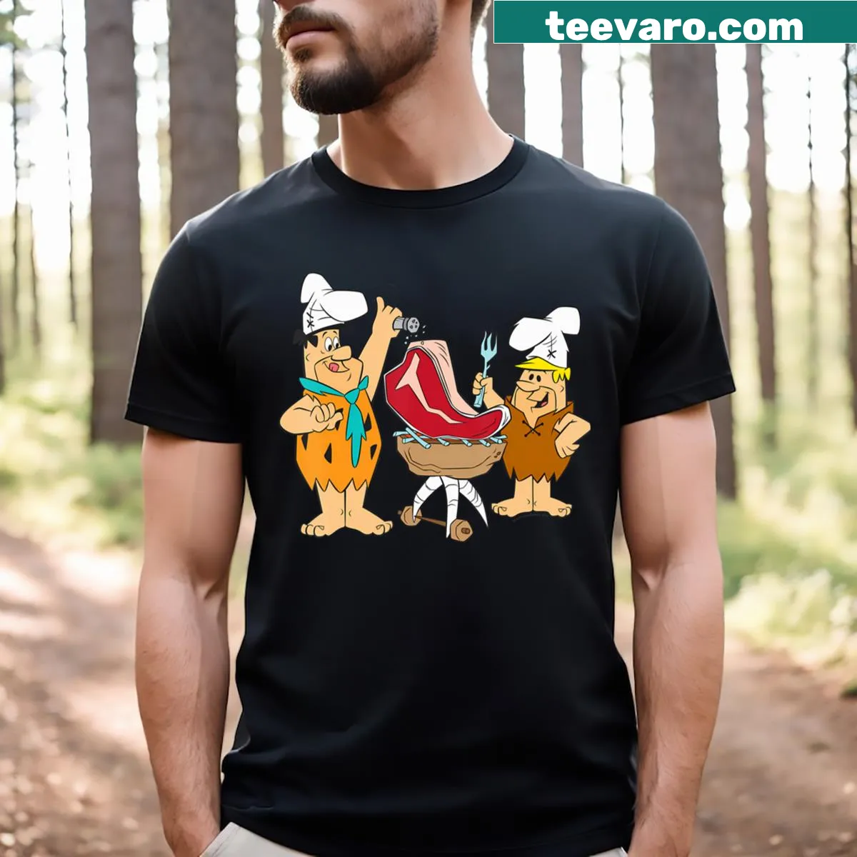 Vintage animated sitcom T-shirt celebrating classic shows — on a men's t-shirt