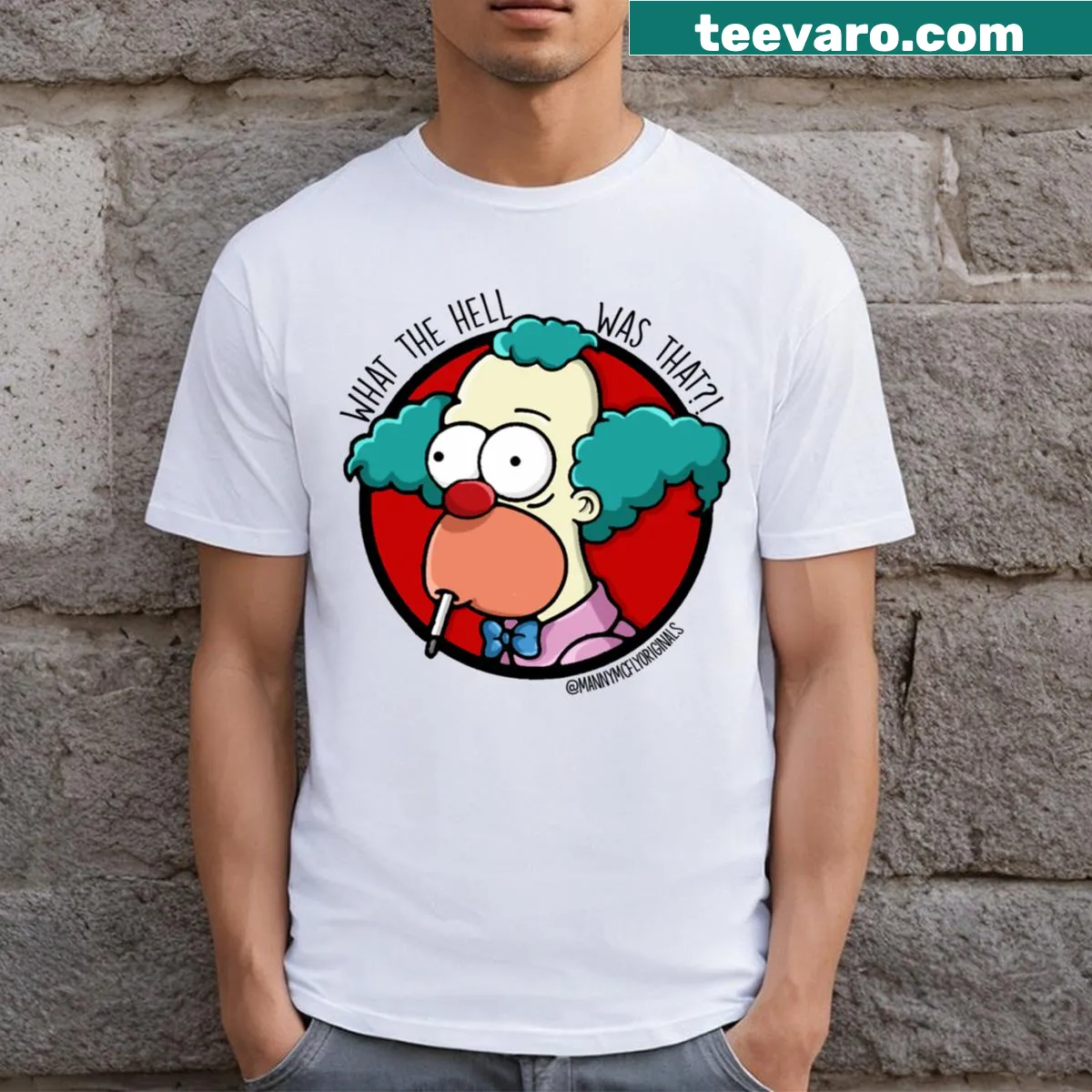 Funny t-shirt with the phrase 'What The Hell Was That!' — on a men's t-shirt