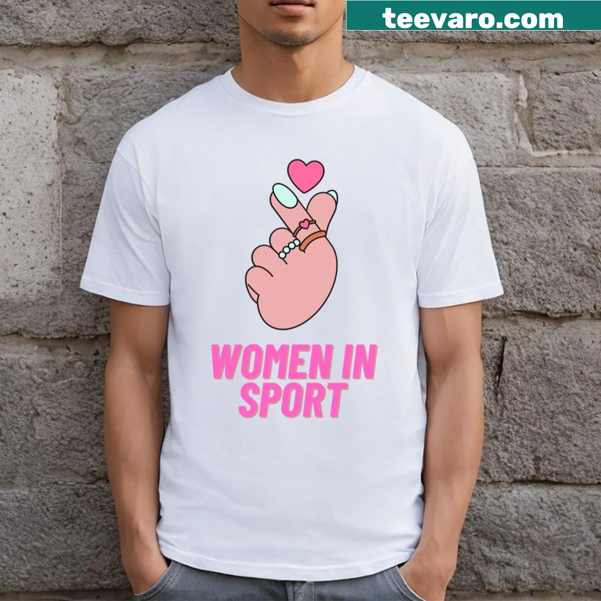Empowering typography T-shirt celebrating women in sports. — on a men's t-shirt