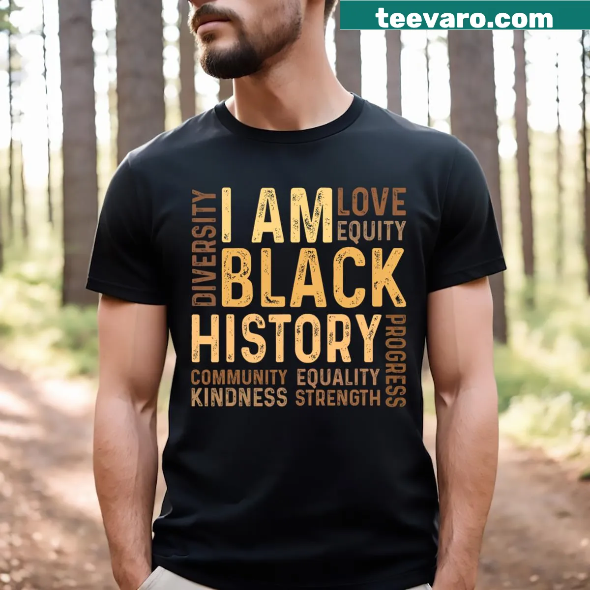 African American T-shirt celebrating cultural pride and identity — on a men's t-shirt
