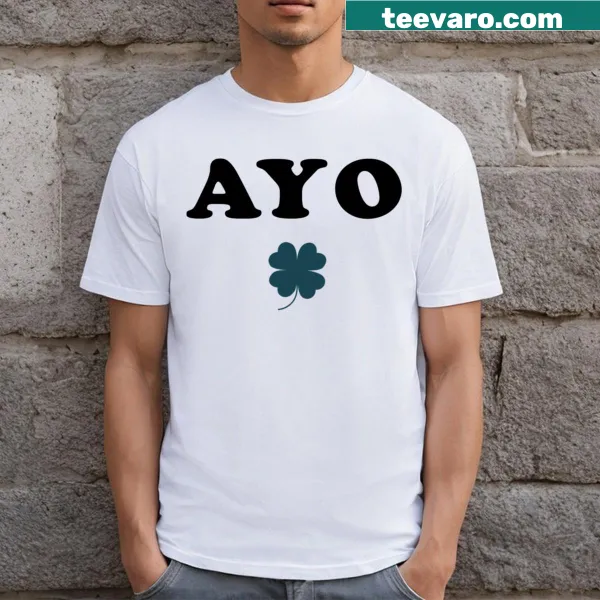T-shirt featuring a four-leaf clover design, festive and wholesome