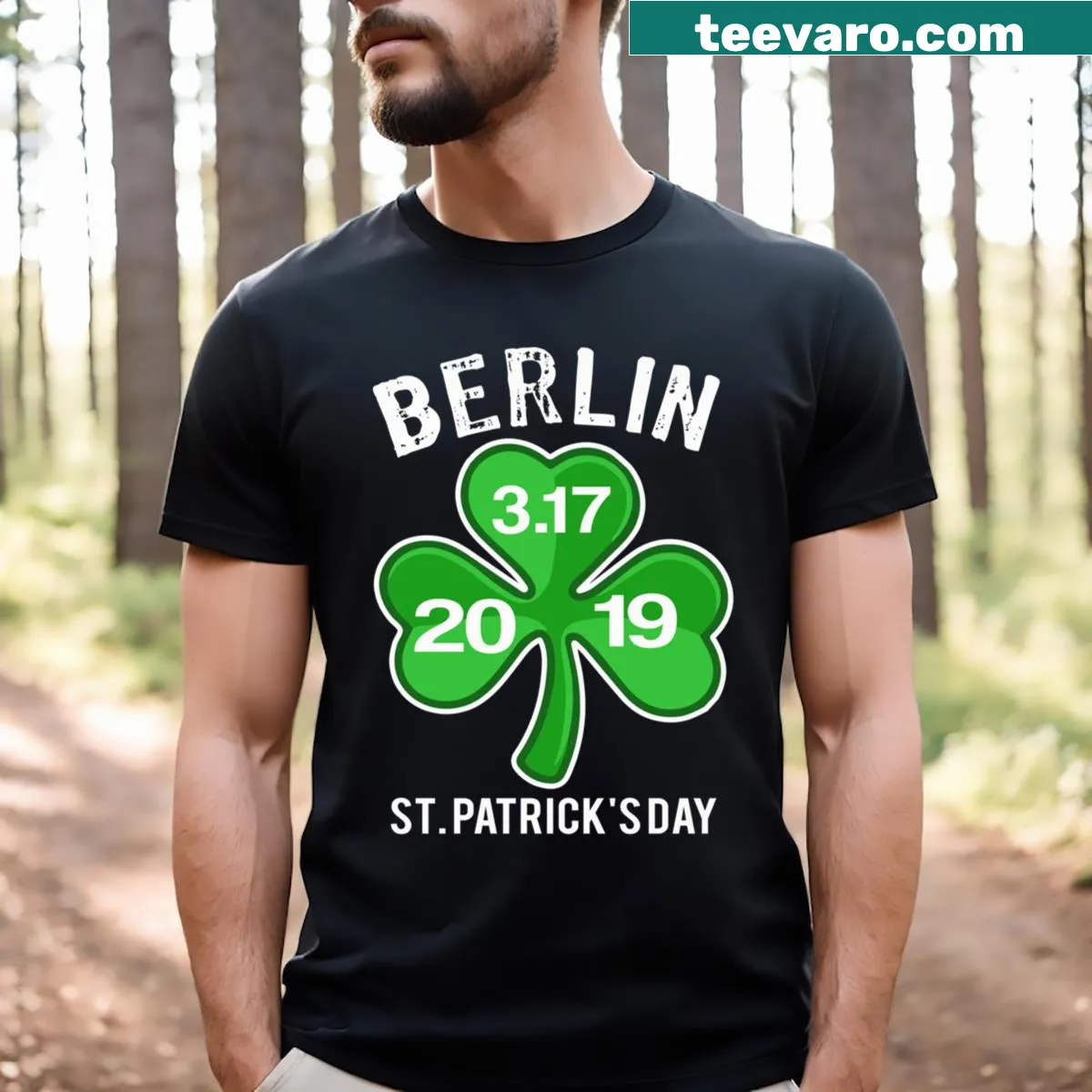 T-shirt celebrating St. Patrick's Day with fun design — on a men's t-shirt