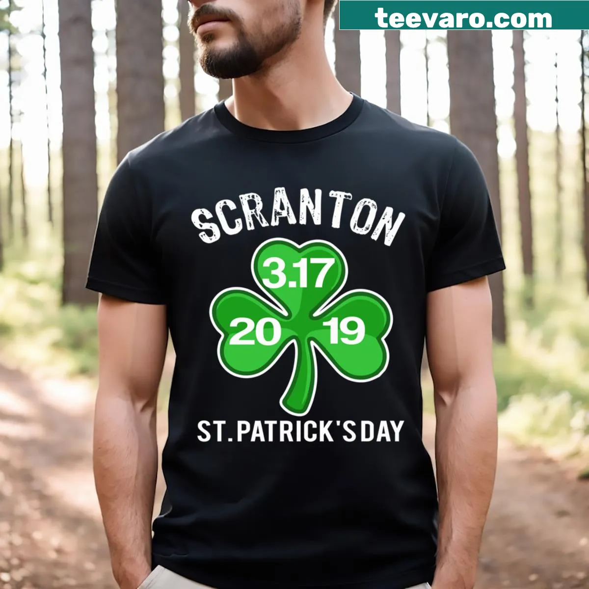Fun St. Patrick's Day design t-shirt with Scranton flair — on a men's t-shirt