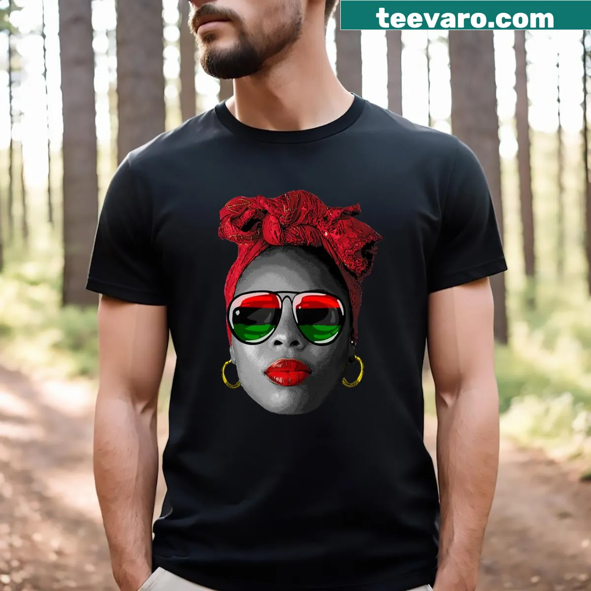 Juneteenth T-shirt with proud queen message — on a men's t-shirt