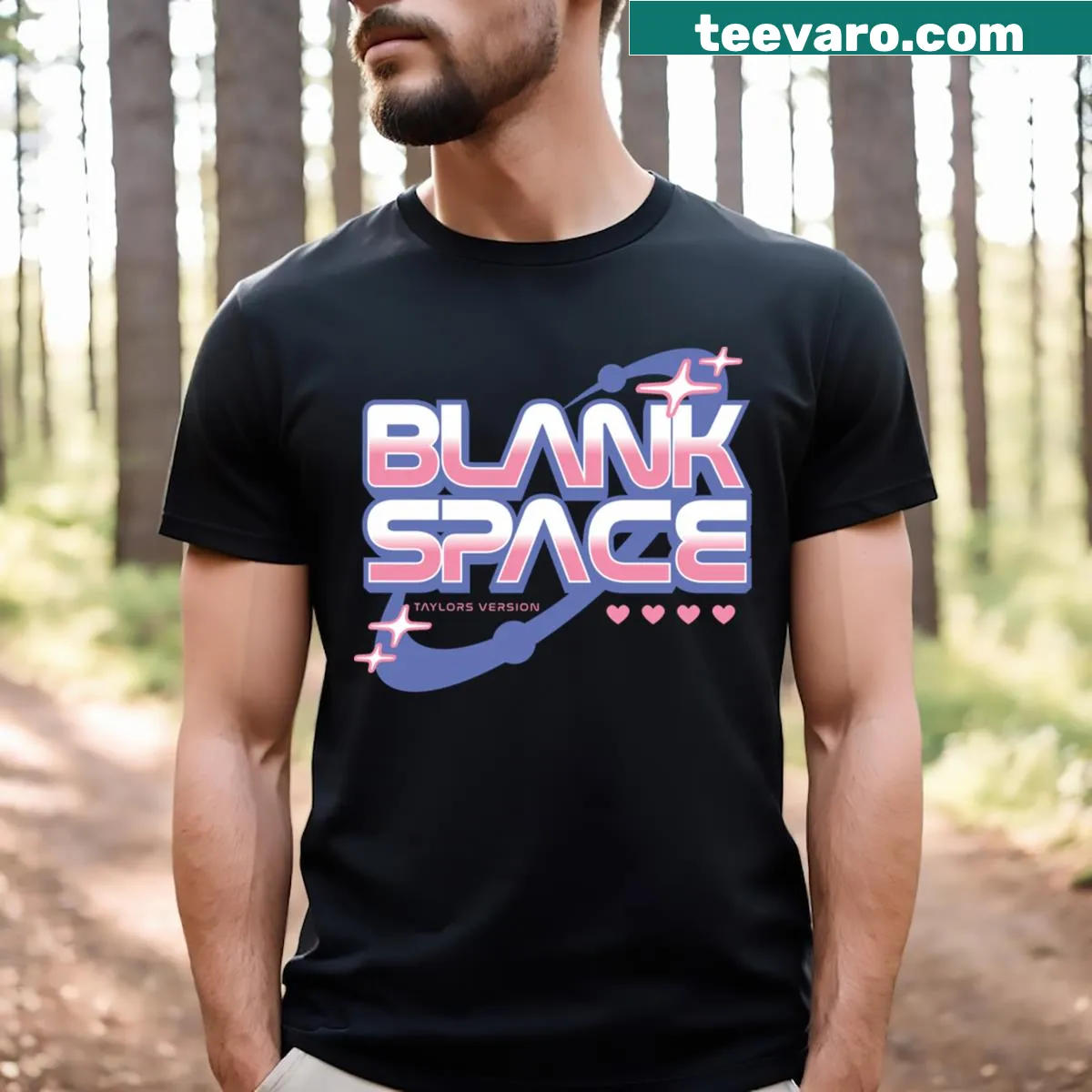 T-shirt featuring lyrics from Taylor Swift's Blank Space — on a men's t-shirt