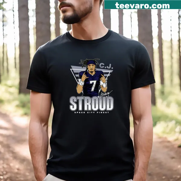 Cj Stroud number 7 graphic on essential sports t-shirt