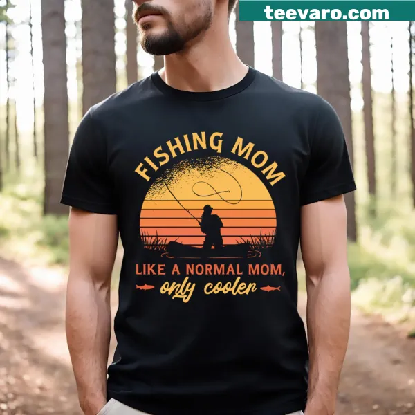 Playful T-shirt for fishing moms with humorous text