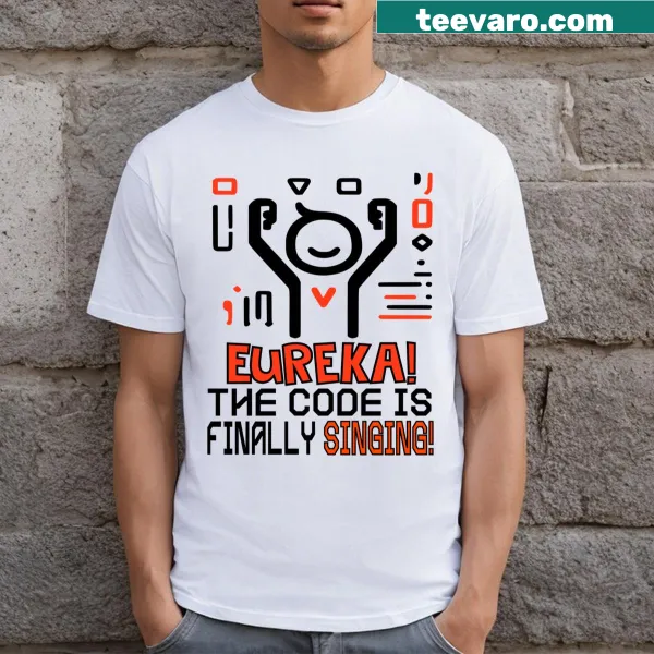 Humorous programming t-shirt with 'Coding is Singing' design.