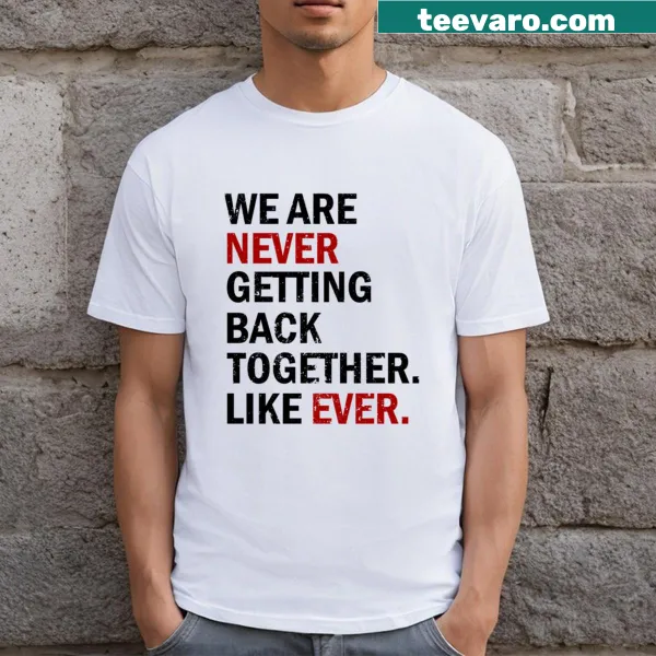Grunge-style shirt with breakup anthem lyrics