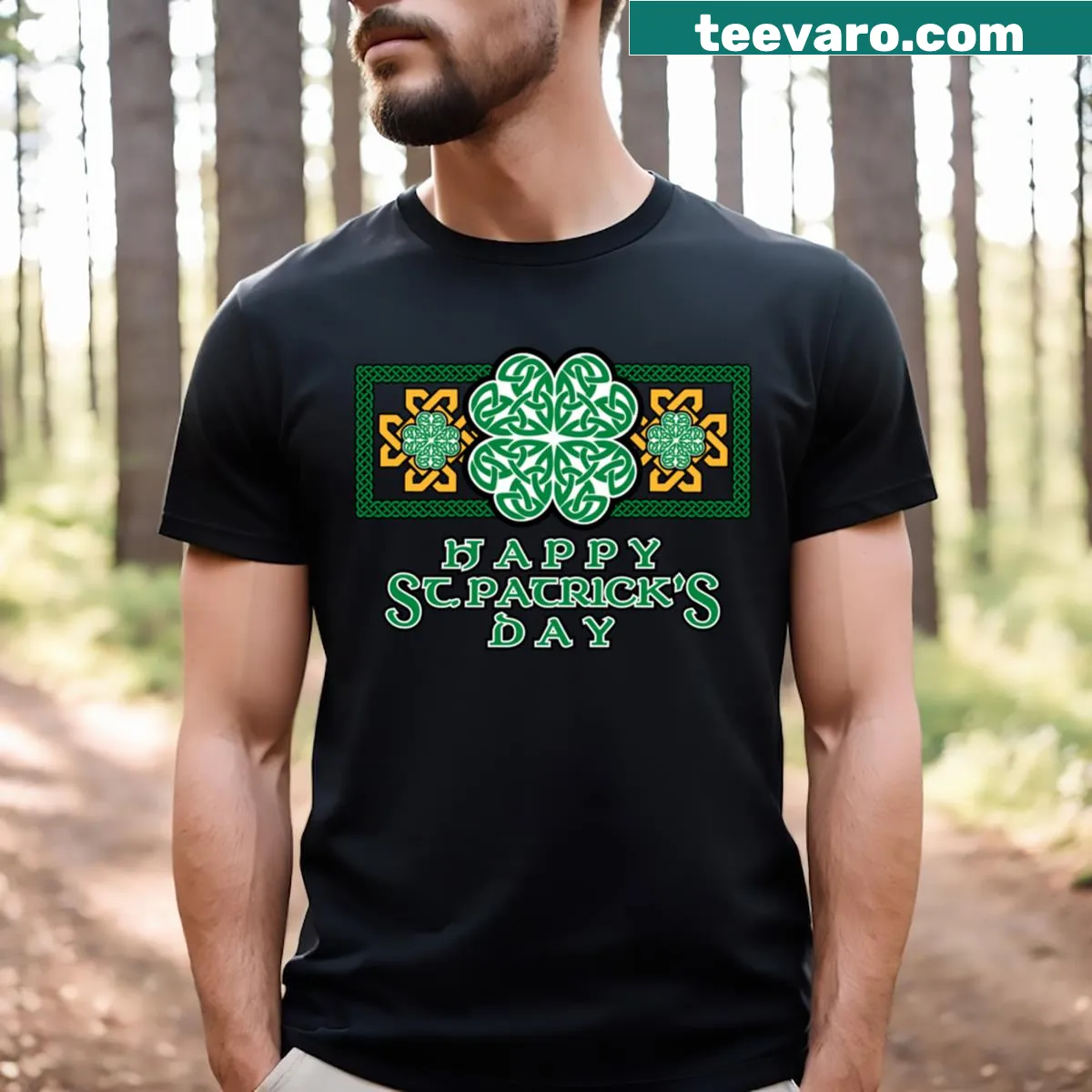 Funny St. Patrick's Day T-shirt with meme-themed graphics — on a men's t-shirt