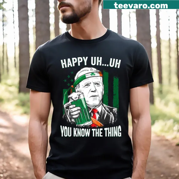 Funny leprechaun graphic on T-shirt, referencing contemporary humor