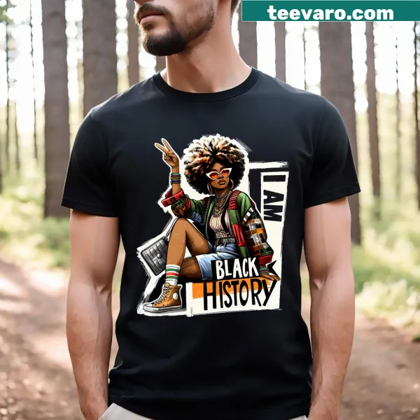 Proud t-shirt with 'I Am Black History' message