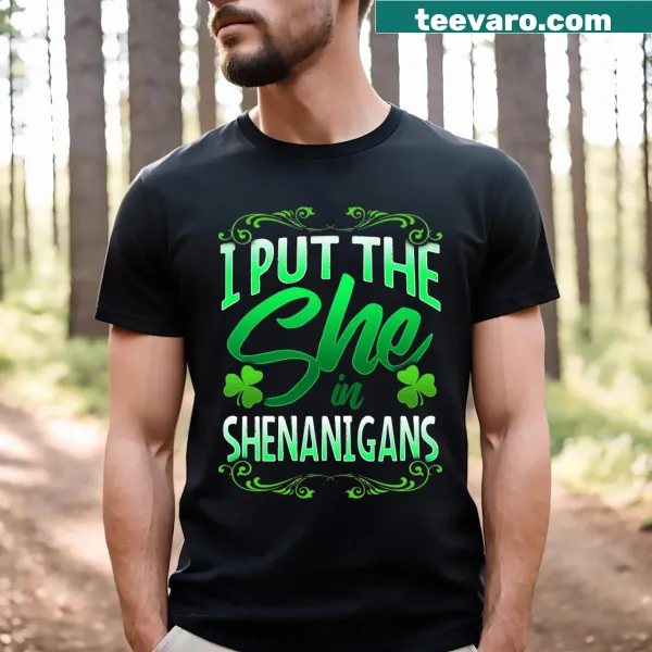 Funny St. Patrick's Day t-shirt with shamrocks
