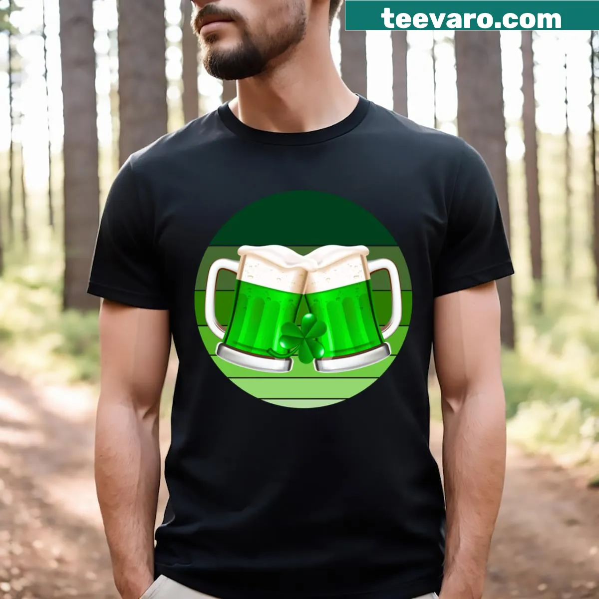 Funny leprechaun beer graphic T-shirt for St. Patrick's Day — on a men's t-shirt