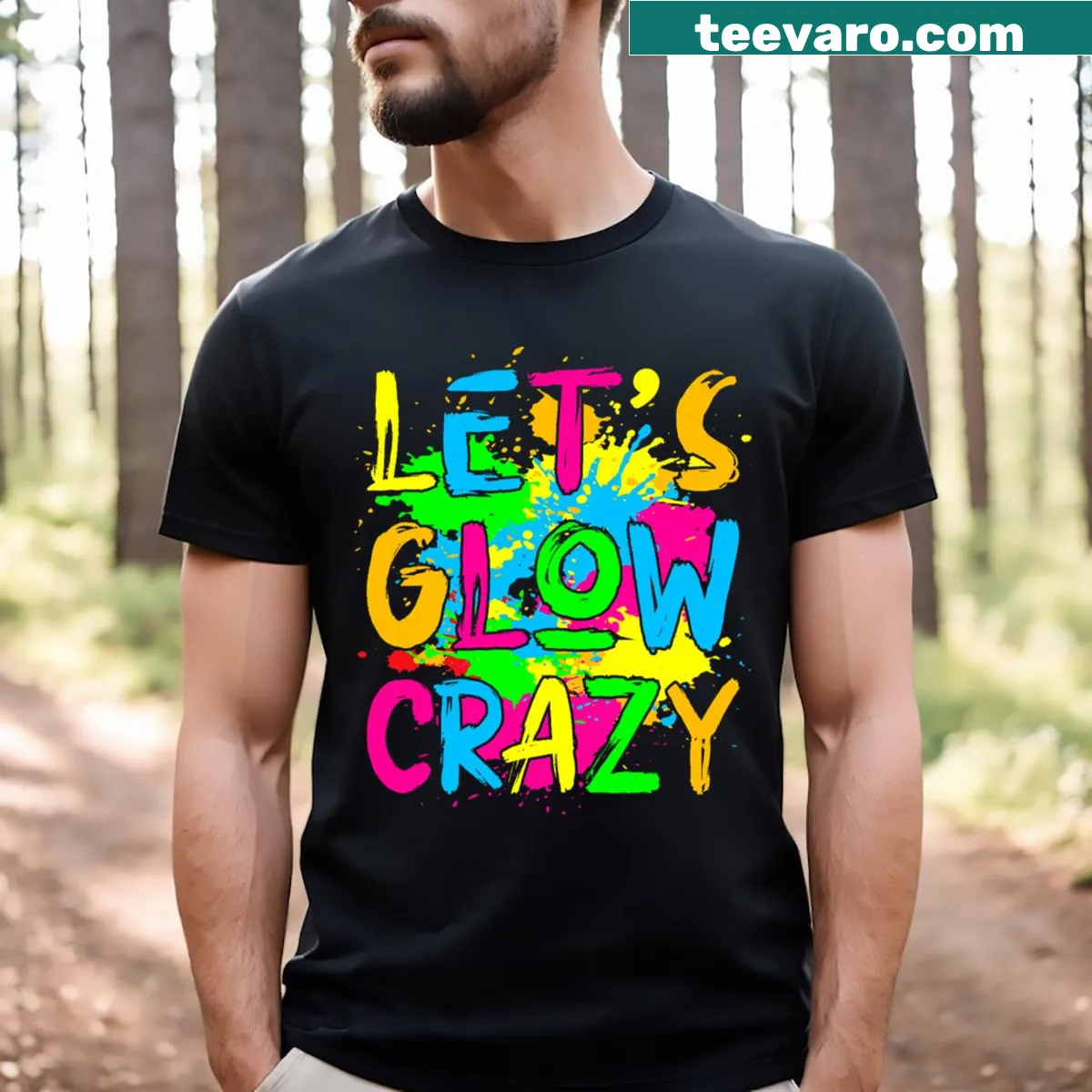 Glow-in-the-dark playful design for kids t-shirt — on a men's t-shirt