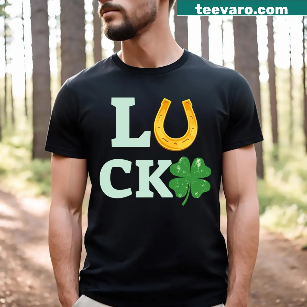 Playful St. Patrick's Day t-shirt with festive typography — on a men's t-shirt