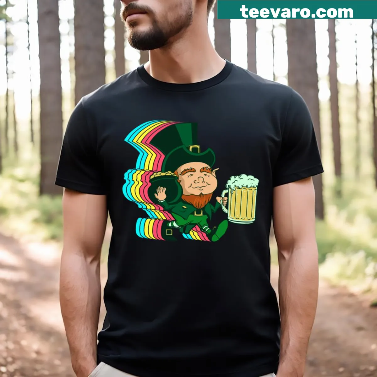 Cute typography T-shirt promoting luck for St. Patrick's Day. — on a men's t-shirt