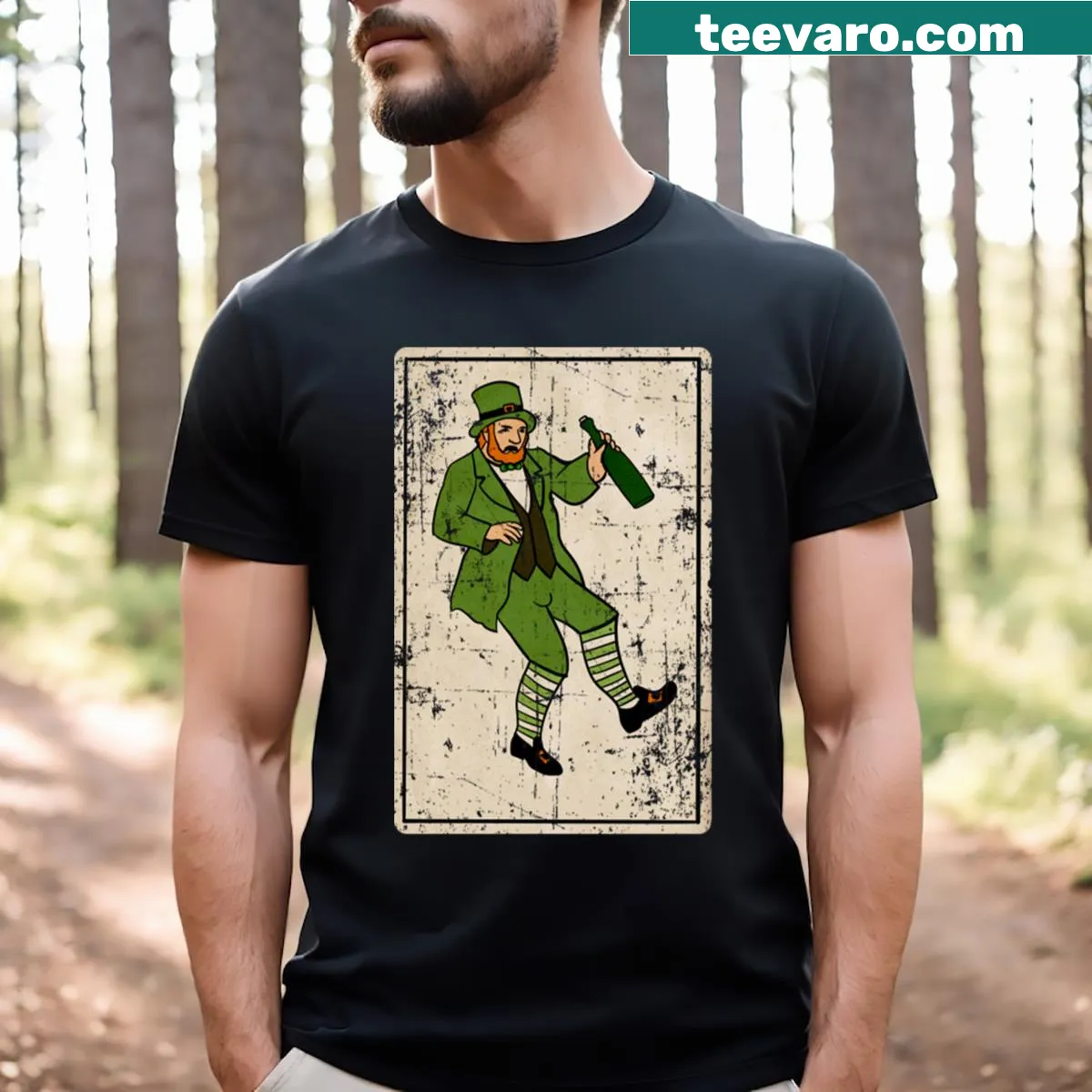Fun Mexican and St. Patrick's Day meme graphic t-shirt — on a men's t-shirt