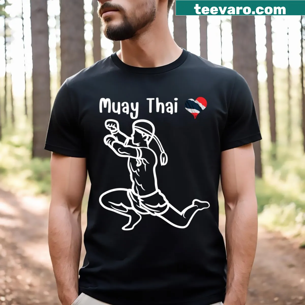 T-shirt promoting Muay Thai lifestyle and combat sports — on a men's t-shirt