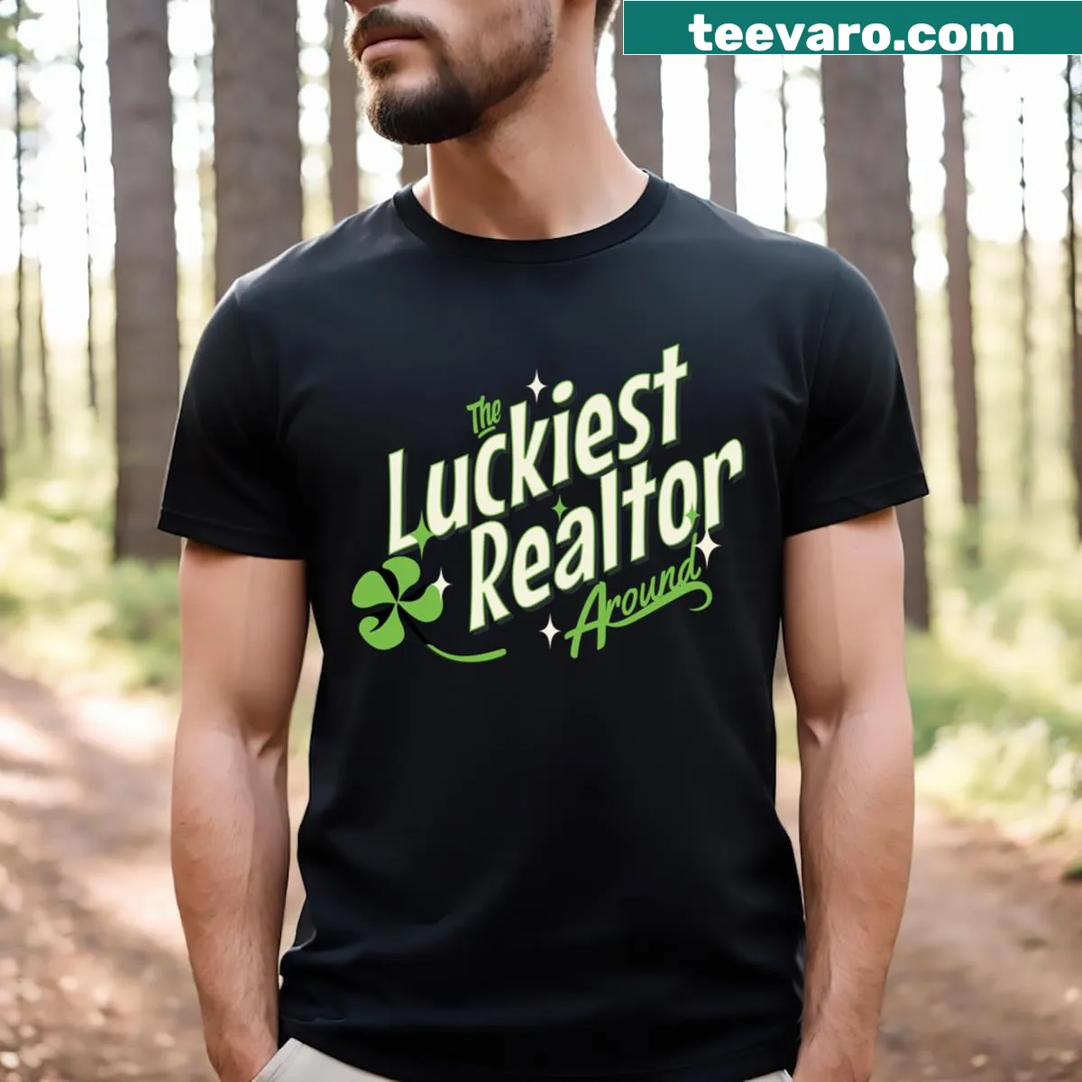 St. Patrick's Day realtor T-shirt with playful text design — on a men's t-shirt