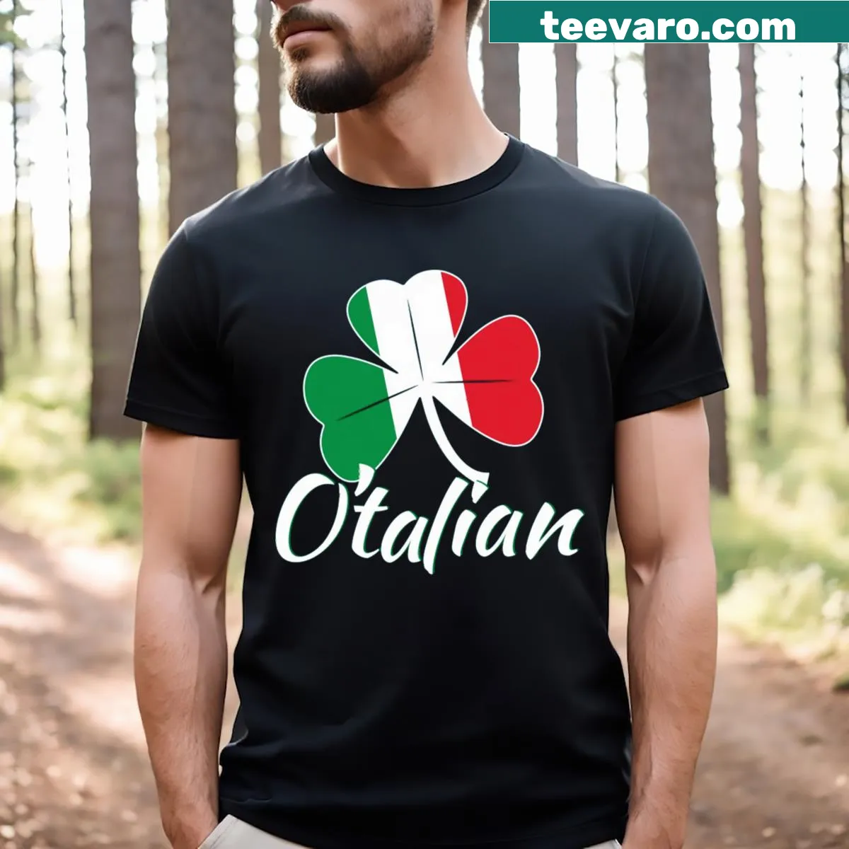 T-shirt celebrating Italian heritage for St. Patrick's Day — on a men's t-shirt